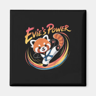 Aimant Ceinture bleue de karaté taekwondo Power Red Panda