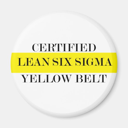 Aimant Ceinture jaune certifiée Lean Six Sigma (Devant)