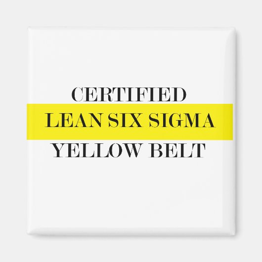 Aimant Ceinture jaune Lean Six Sigma (Devant)
