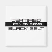Aimant Ceinture noire certifiée Lean Six Sigma (Devant)