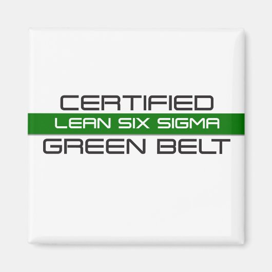 Aimant Ceinture verte certifiée Lean Six Sigma (Devant)