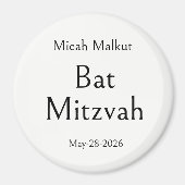 Aimant Célébration de Bat Mitzvah, Moderne Simple Minimal (Devant)