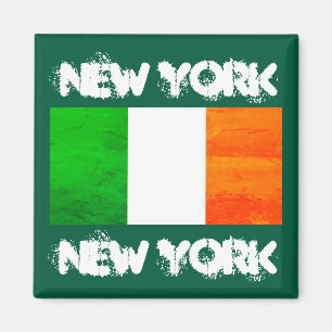 Aimant Célébration de la Saint-Patrick à NYC - Drapeau ir