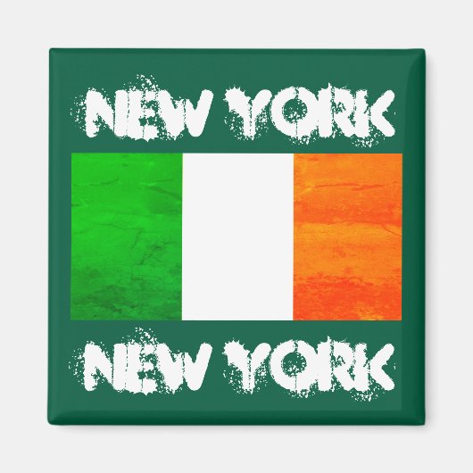 Aimant Célébration de la Saint-Patrick à NYC - Drapeau ir (Devant)