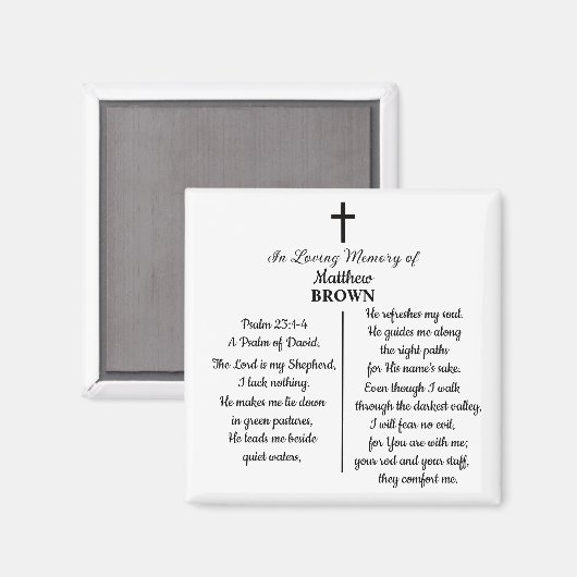 Aimant Célébration de la vie Verset de la Bible Souvenir (Recto/Verso)
