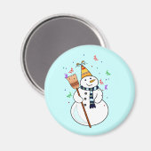 Aimant Célébration de l'aimant Snowman (Recto/Verso)