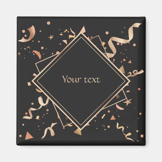 Aimant Célébration de l'or et du modèle noir (Devant)