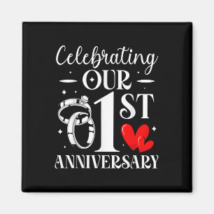 Aimant Célébration de notre 1er anniversaire de mariage 1