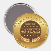 Aimant Célébration du 40e anniversaire Médaille d'or (Recto/Verso)