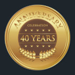 Aimant Célébration du 40e anniversaire Médaille d'or<br><div class="desc">Quarante ans de célébration de l'or prix avec une couronne de laurier.</div>