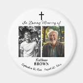 Aimant Celebration Of Life 2 Photos Funeral White (Devant)