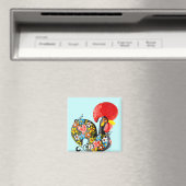 Aimant Célèbre coq de Barcelos Nr 06 - Édition Florale (In Situ (Lave-vaisselle))