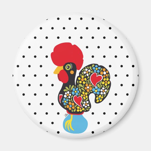 Aimant Célèbre coq de Barcelos Nr 06 - Pois (Devant)