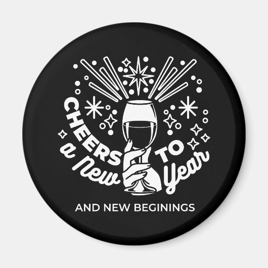 Aimant Célébrer les nouveaux débuts Vin Verre Illustratio (Devant)