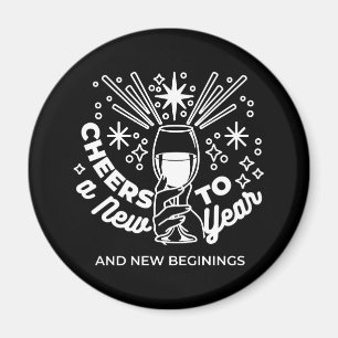 Aimant Célébrer les nouveaux débuts Vin Verre Illustratio