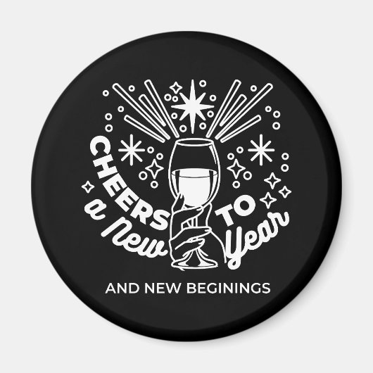 Aimant Célébrer les nouveaux débuts Vin Verre Illustratio (Devant)