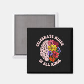 Aimant Célébrer L'Esprit De Toutes Sortes Neurodiversité  (Recto/Verso)