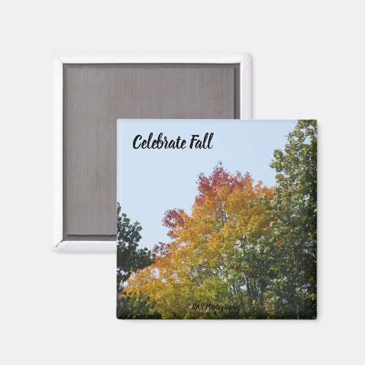 Aimant Célébrez l'automne Arbre arc-en-ciel (Recto/Verso)