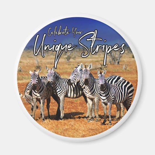 Aimant "Célébrez vos rayures uniques" Zebra Art (Devant)