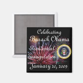 Aimant Célébrons l'investiture du président Obama (Recto/Verso)