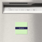 Aimant Céleri et pois blancs Navy Nom Monogramme (In Situ (Lave-vaisselle))