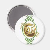 Aimant Céleste Horse Knotwork - Vert & Or (Recto/Verso)