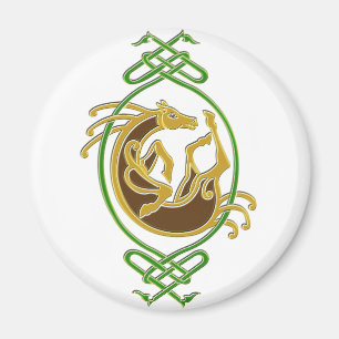 Aimant Céleste Horse Knotwork - Vert & Or