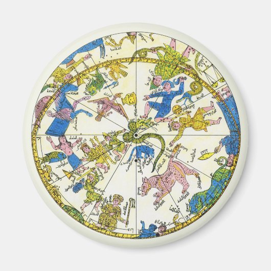 Aimant Céleste Vintage, Sphère Arabe, Constellations (Devant)