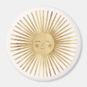 Aimant Celestial Gold Sun Happy Sunshine Boho Modern  (Devant)