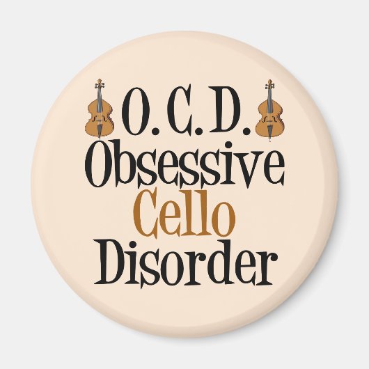 Aimant Cellist pour trouble du cello obsessionnel (Devant)