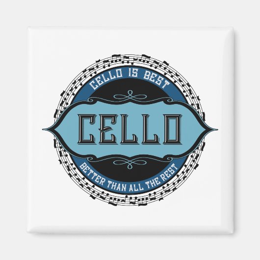 Aimant Cello Best Music Note Circle (Devant)