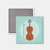 Aimant Cello Fun Turquoise Swirl Music (Recto/Verso)