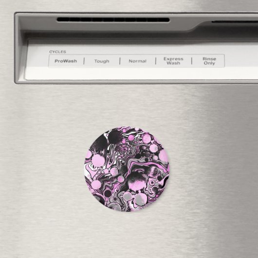 Aimant Cellules d'art fluides en marbre rose et noir Mode (In Situ (Lave-vaisselle))