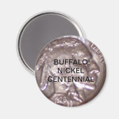 Aimant Centenaire du nickel de Buffalo (Recto/Verso)
