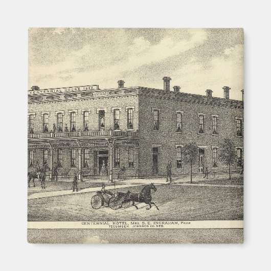 Aimant Centennial Hotel, Tecumseh et Neb, Nebraska (Devant)