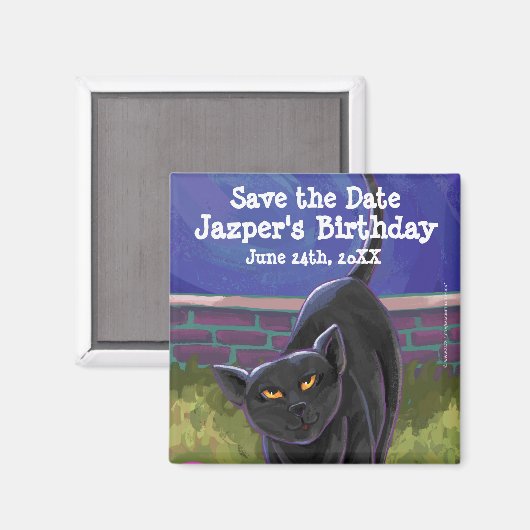 Aimant Centre de fête Black Cat (Recto/Verso)