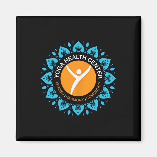 Aimant Centre de santé de yoga Conception heureuse commen (Devant)