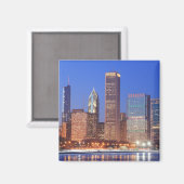 Aimant Centre-ville de Chicago avec gratte-ciel, y compri (Recto/Verso)