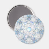 Aimant Céramique dentelle bleu clair & flocon de neige (Recto/Verso)
