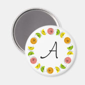 Aimant Cercle d'agrumes Monogramme rond d'aimant (Recto/Verso)
