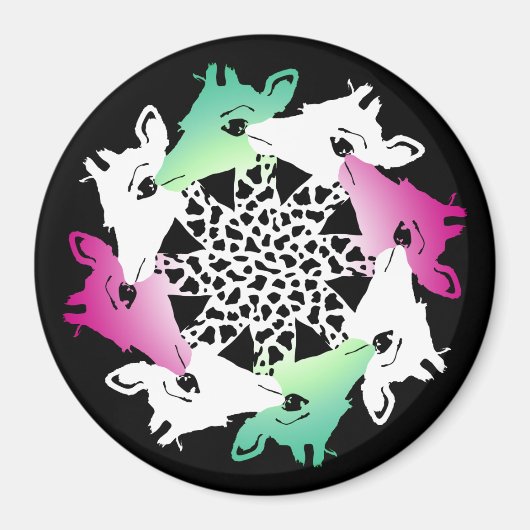 Aimant cercle d'aimant girafes (Devant)