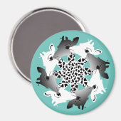Aimant cercle d'aimant girafes (Recto/Verso)