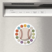 Aimant Cercle de baseball coloré (In Situ (Lave-vaisselle))