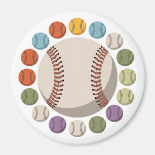Aimant Cercle de baseball coloré