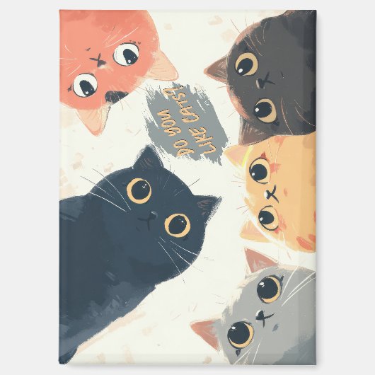 Aimant Cercle de chats mignons – Illustration de chat Kaw (Recto)