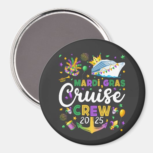 Aimant Cercle de correspondance Mardi Gras Cruise Crew 20 (Recto/Verso)