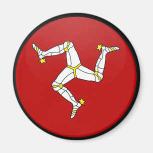 Aimant Cercle de drapeau de qualité d'île de Man