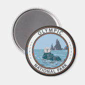 Aimant Cercle de loutres de mer du Parc national olympiqu (Recto/Verso)