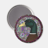 Aimant Cercle de mosaïque de Mallard Drake (Recto/Verso)