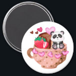 Aimant Cercle de musique Panda Love de Valentine<br><div class="desc">Valentine's Love Panda Mug Gift Circle Magnet Classic Collection.</div>